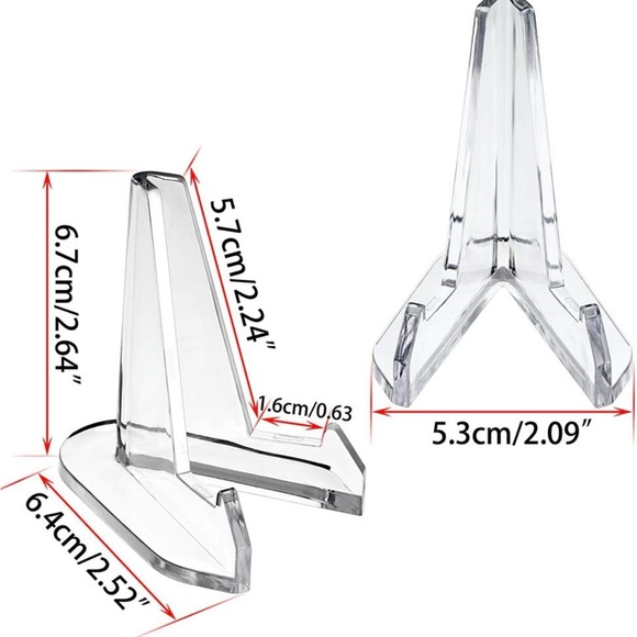 New in box package of 12 clear acrylic easel stands 2.64 inch height from Hipiwe - Picture 10 of 13
